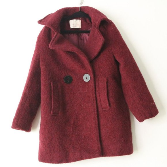 Zara Other - Zara Kids Double Breasted Maroon Peacoat Size 7